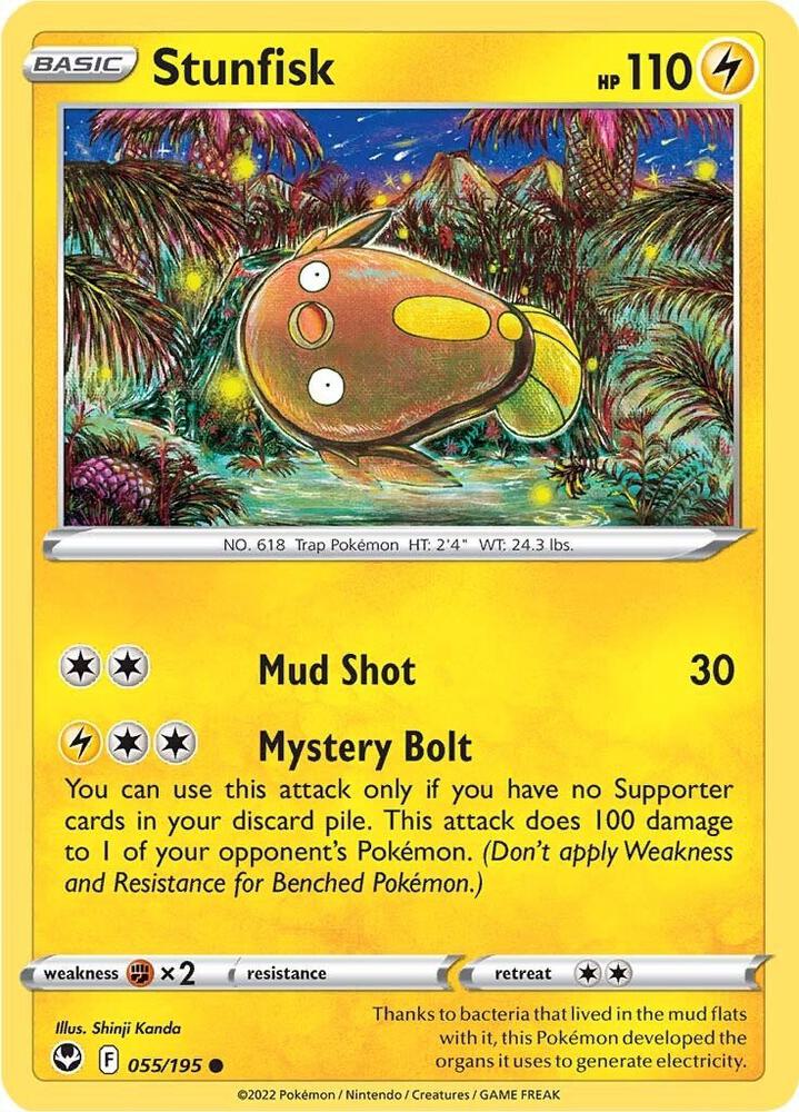 Stunfisk 055/195, Silver Tempest Pokémon card