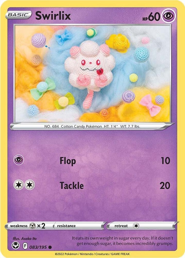 Swirlix 083/195, Silver Tempest Pokémon card
