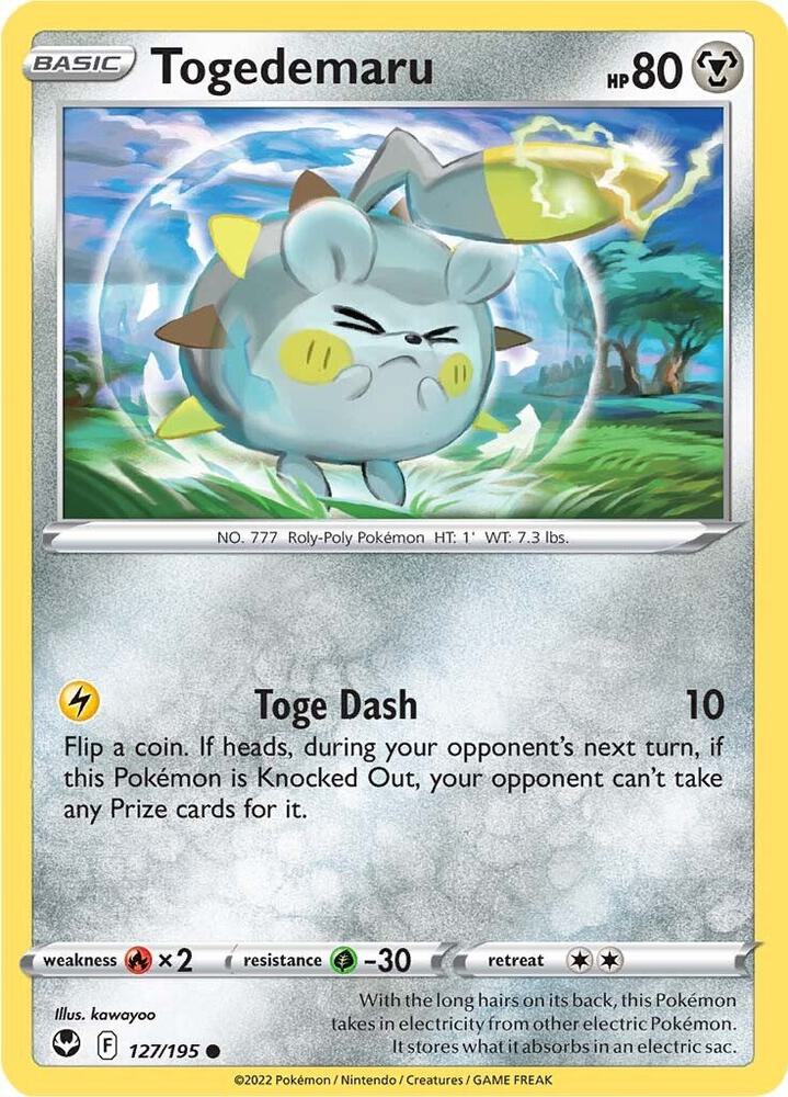 Togedemaru 127/195, Silver Tempest Pokémon card
