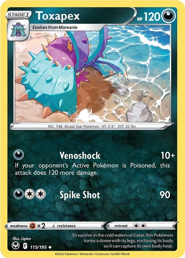 Toxapex 115/195, Silver Tempest Pokémon card