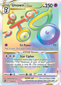 Unown VSTAR 199/195 Holofoil, Silver Tempest Pokémon card
