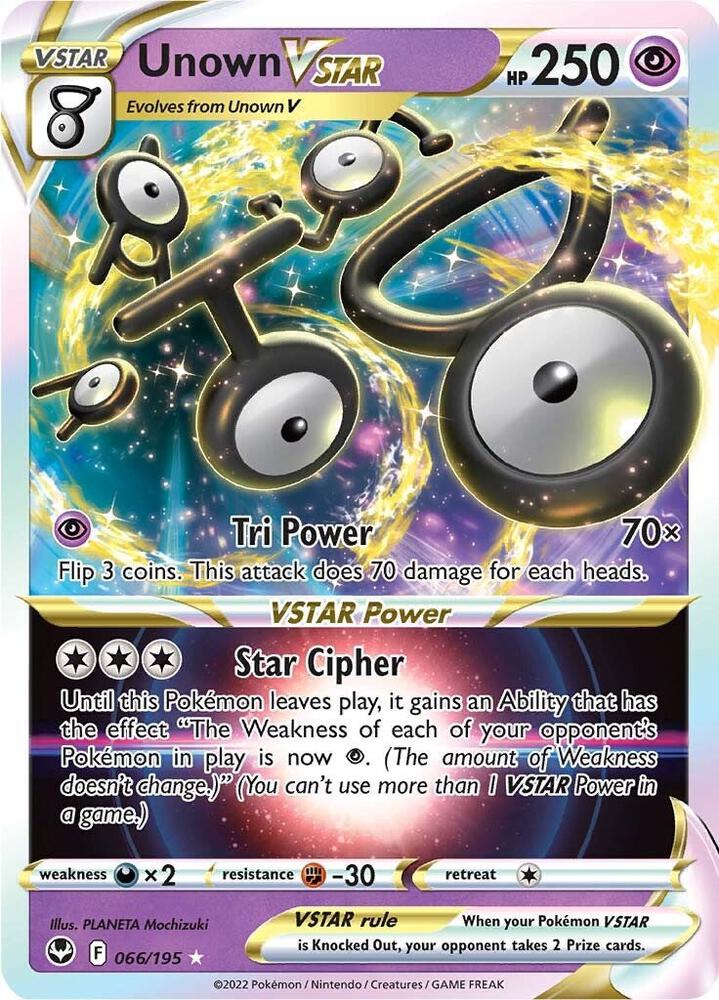 Pokemon - Silver Tempest - Unown VSTAR - 066/195 - Holofoil