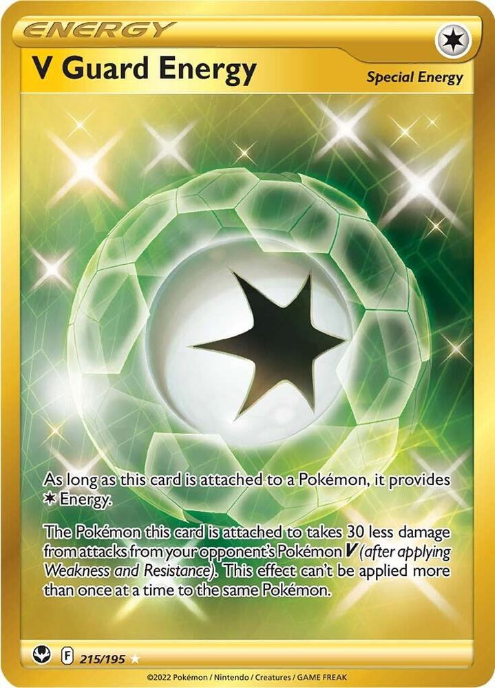 V Guard Energy 215/195 Holofoil, Silver Tempest Pokémon card