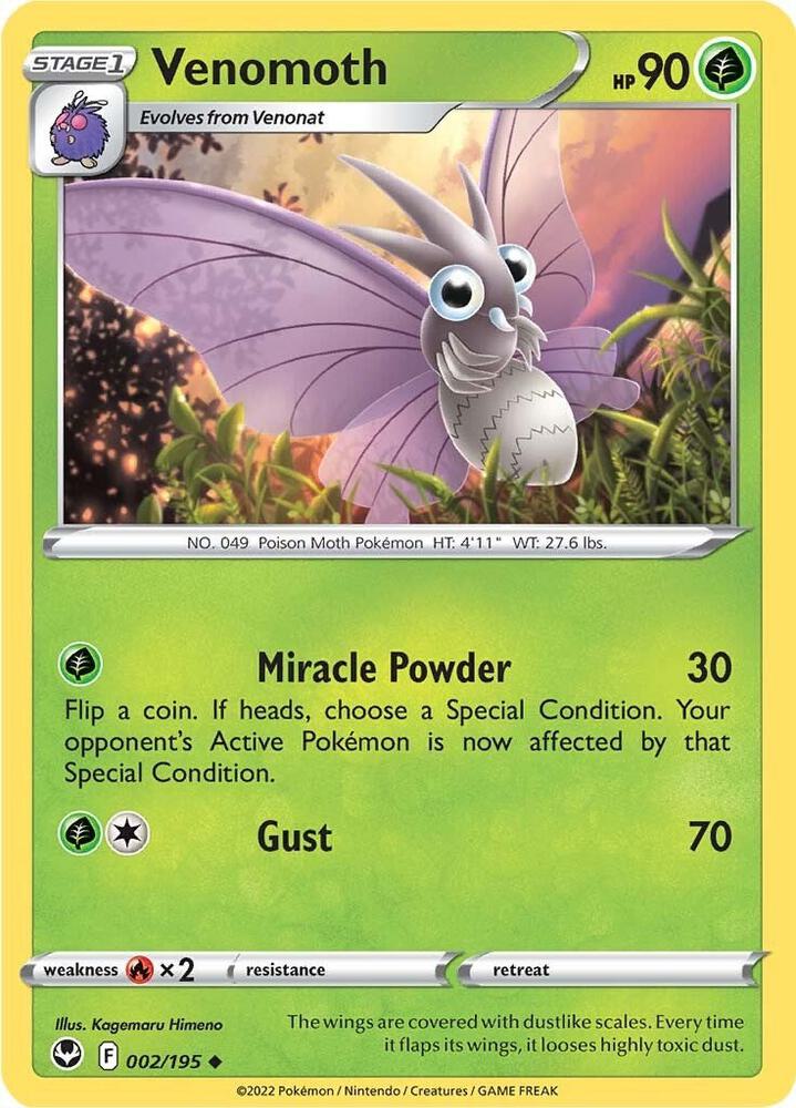 Pokemon - Silver Tempest - Venomoth - 002/195