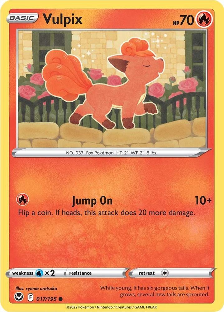 Vulpix 017/195, Silver Tempest Pokémon card
