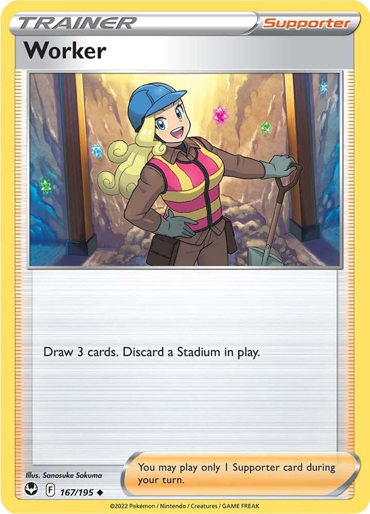Pokemon - Silver Tempest - Worker - 167/195 - Reverse Holofoil