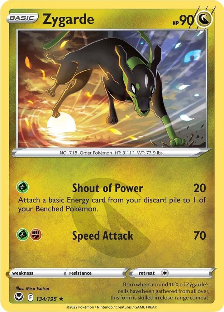 Pokemon - Silver Tempest - Zygarde - 134/195 - Reverse Holofoil