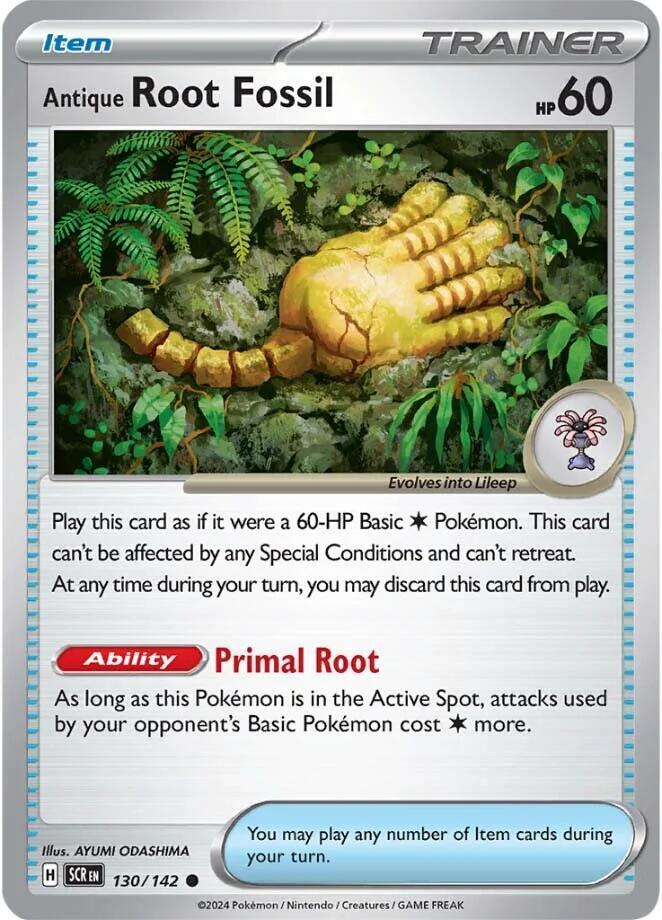 Antique Root Fossil 130/142 — Stellar Crown Pokémon card