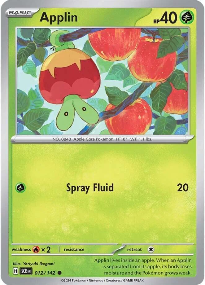Applin 012/142 Reverse Holofoil — Stellar Crown Pokémon card