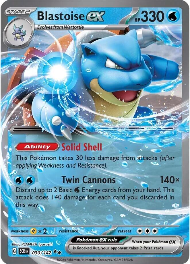 Blastoise ex 030/142 Holofoil — Stellar Crown Pokémon card