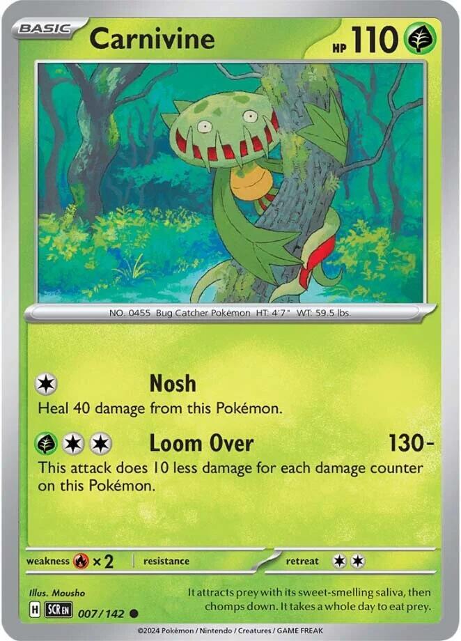 Carnivine 007/142 Reverse Holofoil — Stellar Crown Pokémon card
