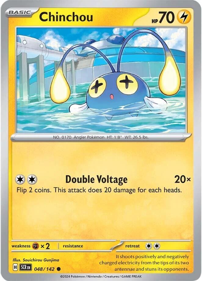 Chinchou 048/142 Reverse Holofoil — Stellar Crown Pokémon card