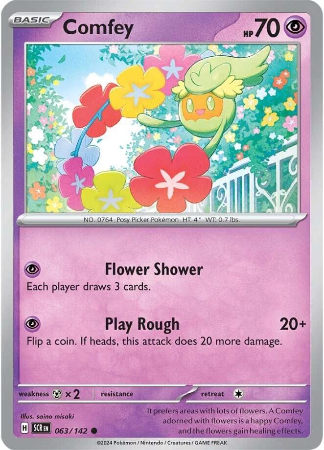 Comfey 063/142 Reverse Holofoil — Stellar Crown Pokémon card