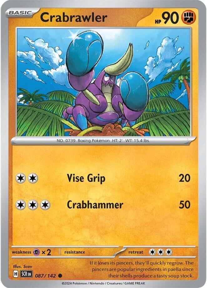 Crabrawler 087/142 — Stellar Crown Pokémon card