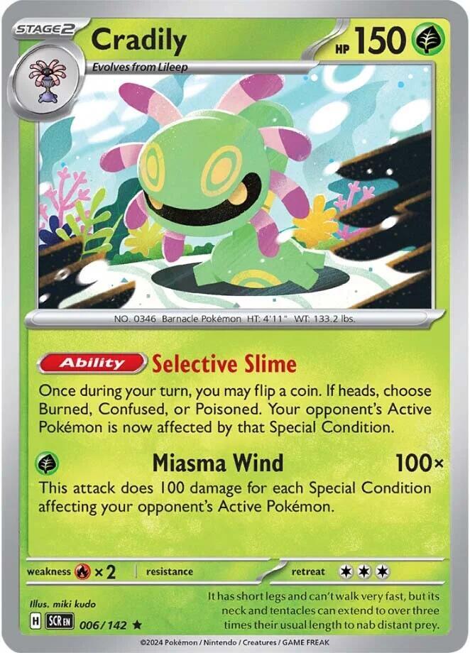 Cradily 006/142 Holofoil — Stellar Crown Pokémon card