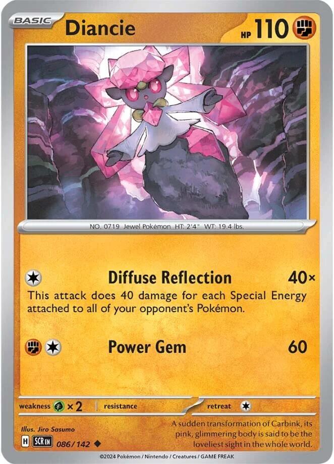 Diancie 086/142 Reverse Holofoil — Stellar Crown Pokémon card