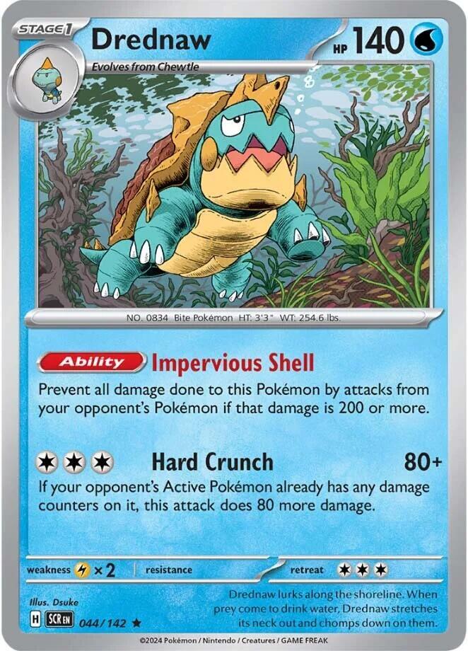 Pokemon - Stellar Crown - Drednaw - 044/142 - Reverse Holofoil