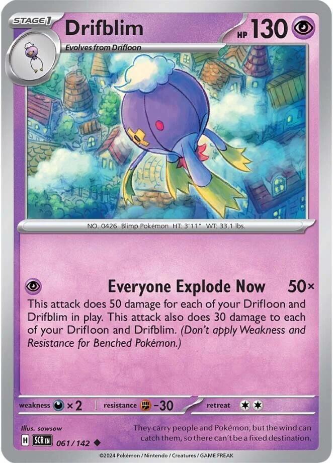 Drifblim 061/142 — Stellar Crown Pokémon card