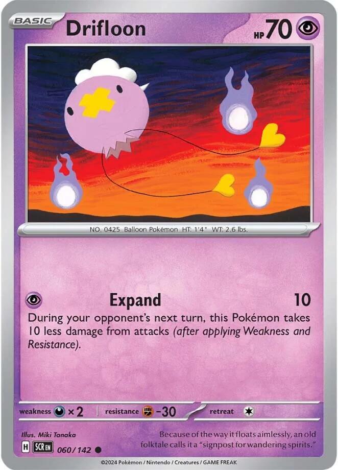 Drifloon 060/142 Reverse Holofoil — Stellar Crown Pokémon card