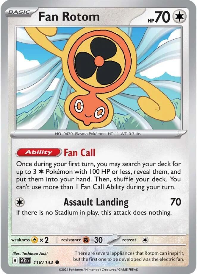Fan Rotom 118/142 Reverse Holofoil — Stellar Crown Pokémon card