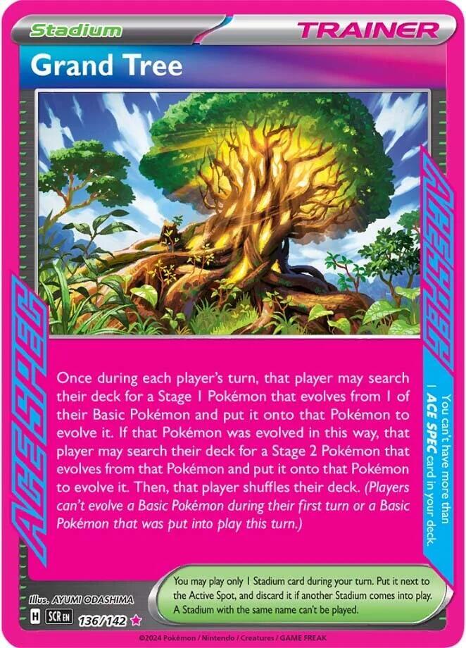 Grand Tree 136/142 Holofoil — Stellar Crown Pokémon card