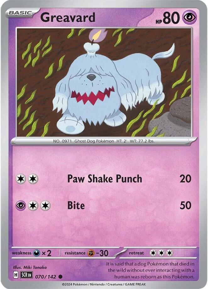 Greavard 070/142 — Stellar Crown Pokémon card