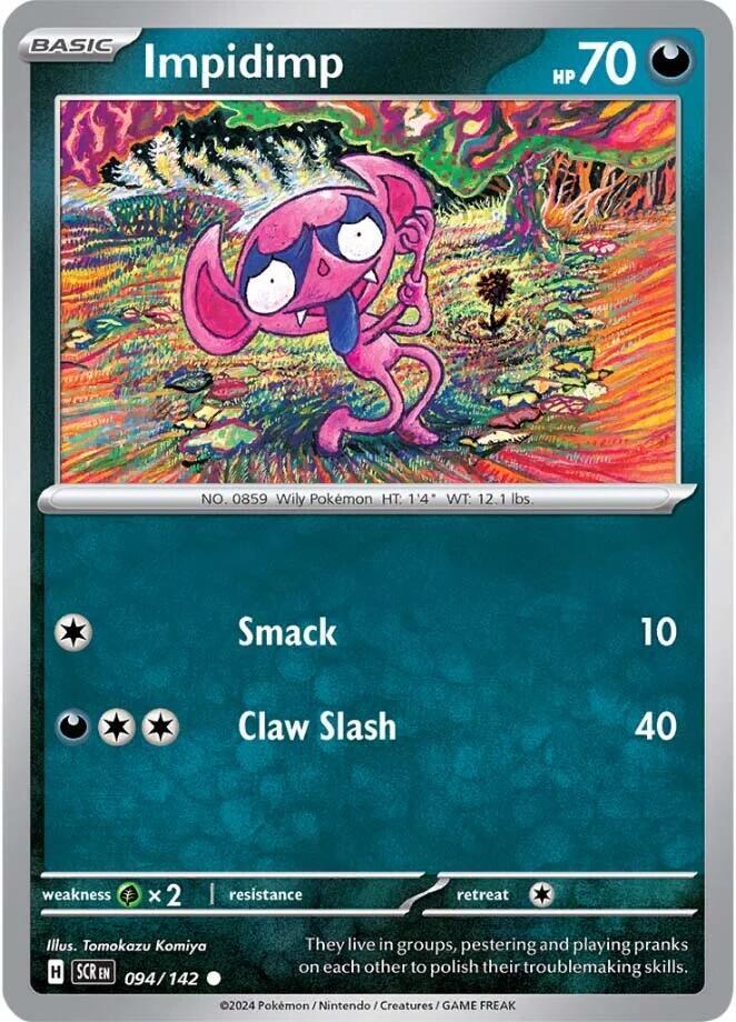 Impidimp 094/142 Reverse Holofoil — Stellar Crown Pokémon card