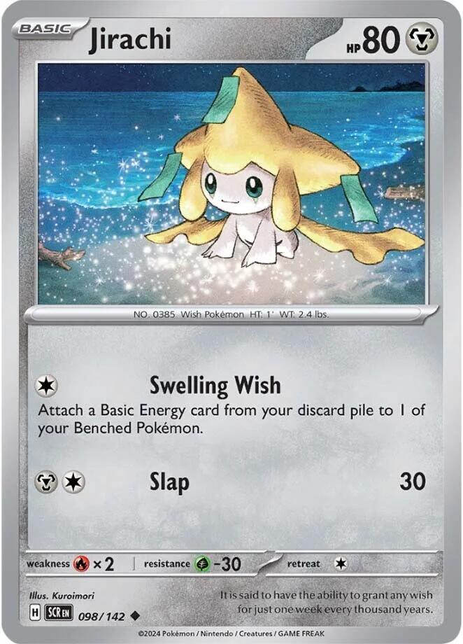 Jirachi 098/142 Reverse Holofoil — Stellar Crown Pokémon card