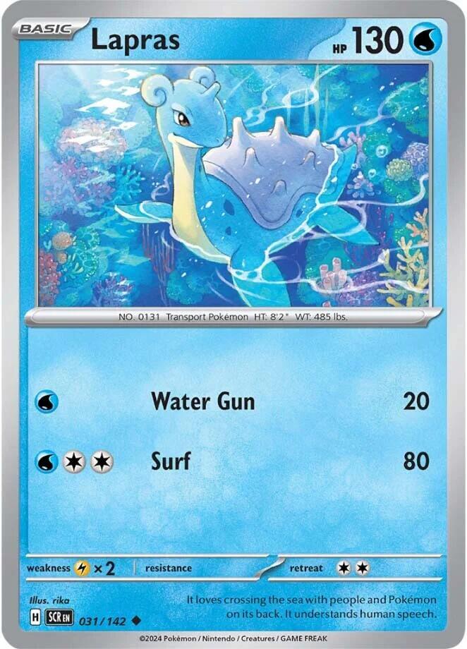 Pokemon - Stellar Crown - Lapras - 031/142 - Reverse Holofoil