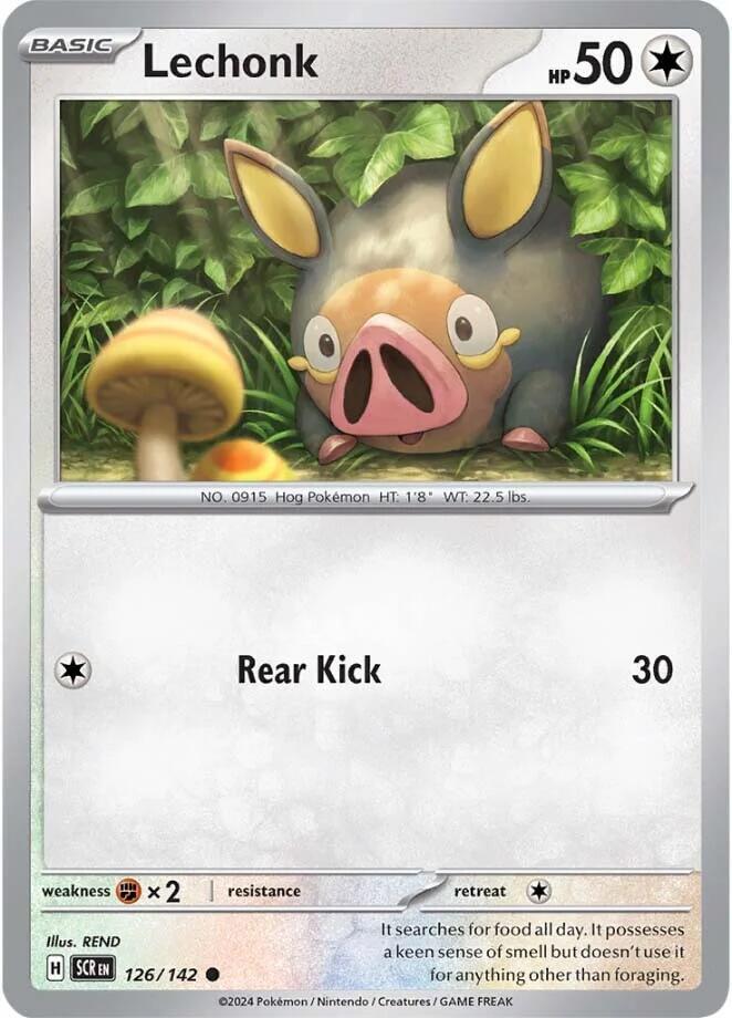 Lechonk 126/142 Reverse Holofoil — Stellar Crown Pokémon card
