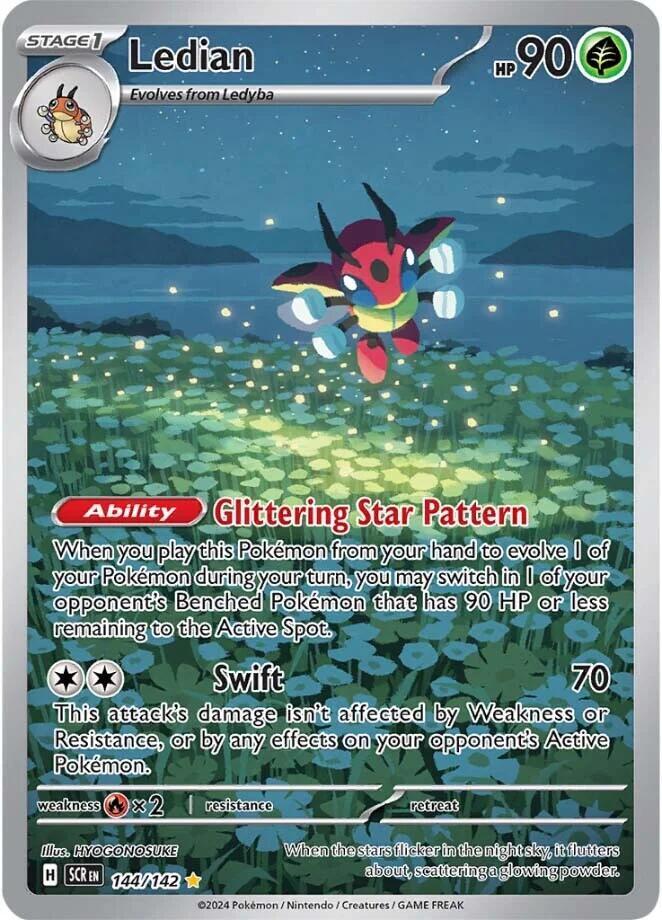 Ledian 144/142 Holofoil — Stellar Crown Pokémon card