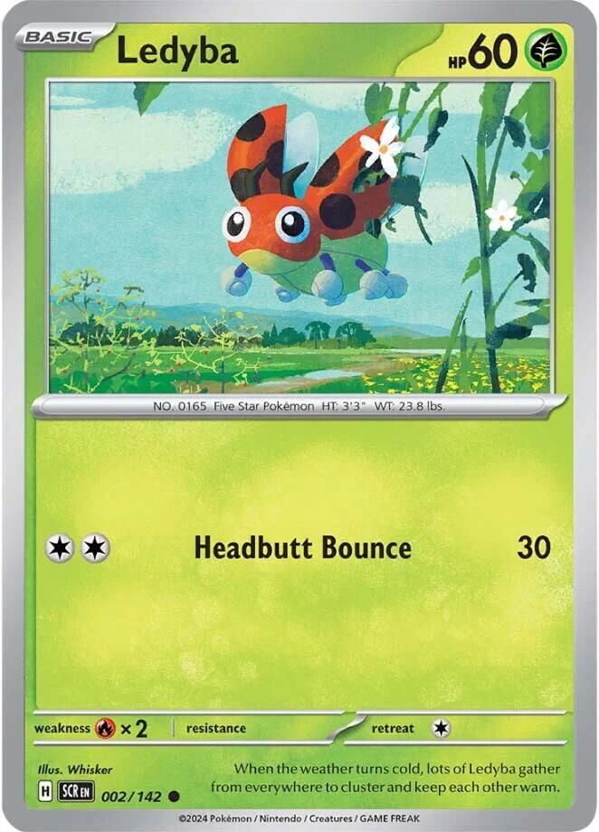 Ledyba 002/142 — Stellar Crown Pokémon card