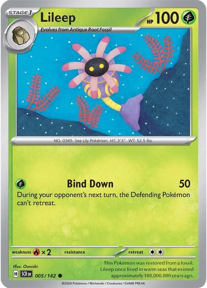 Lileep 005/142 Reverse Holofoil — Stellar Crown Pokémon card