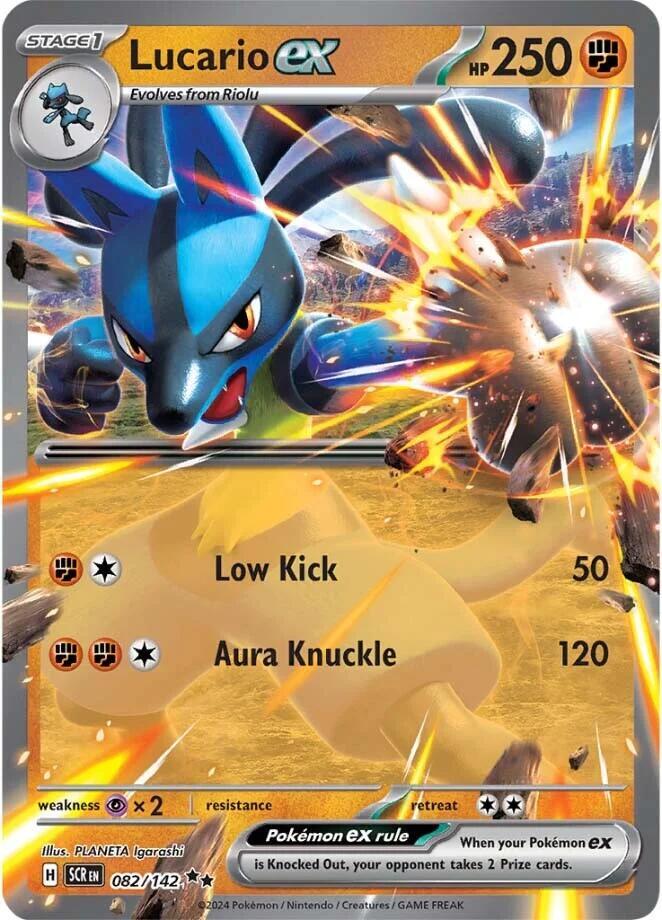 Lucario ex 082/142 Holofoil — Stellar Crown Pokémon card