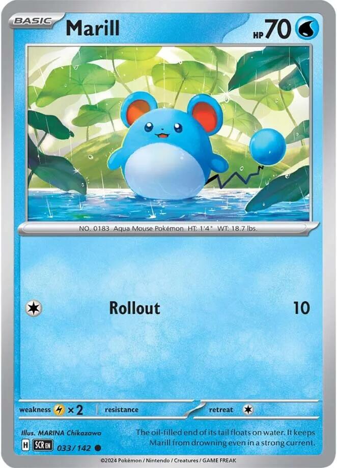 Marill 033/142 Reverse Holofoil — Stellar Crown Pokémon card