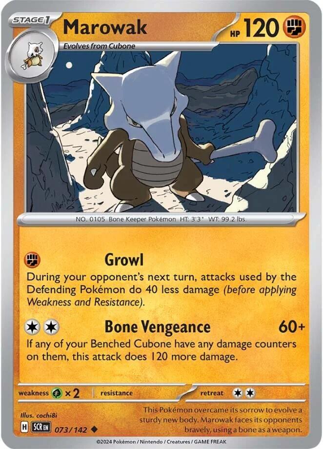 Marowak 073/142 Reverse Holofoil — Stellar Crown Pokémon card