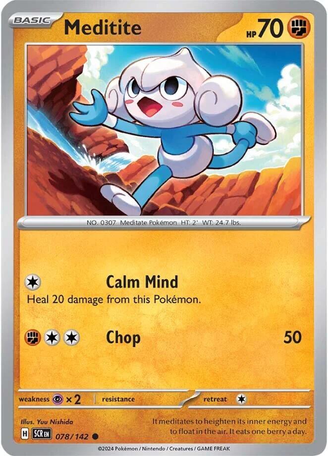Meditite 078/142 Reverse Holofoil — Stellar Crown Pokémon card