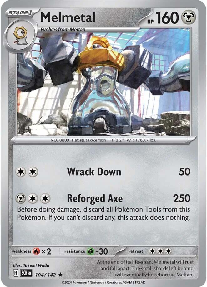 Melmetal 104/142 Holofoil — Stellar Crown Pokémon card