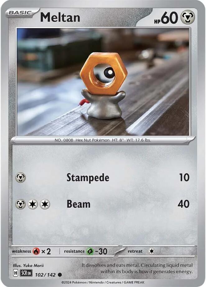 Meltan 102/142 — Stellar Crown Pokémon card