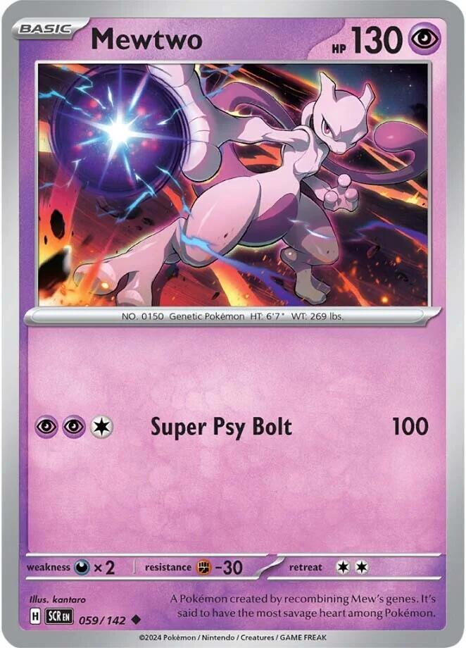 Mewtwo 059/142 — Stellar Crown Pokémon card