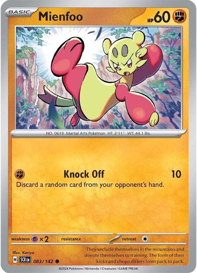 Mienfoo 083/142 — Stellar Crown Pokémon card