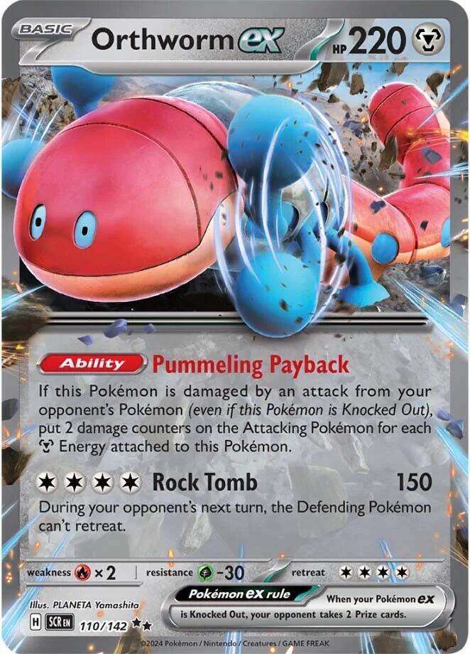 Orthworm ex 110/142 Holofoil — Stellar Crown Pokémon card
