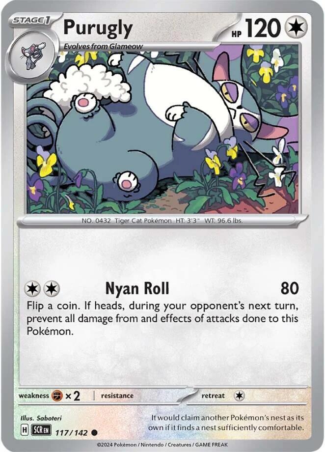 Purugly 117/142 — Stellar Crown Pokémon card