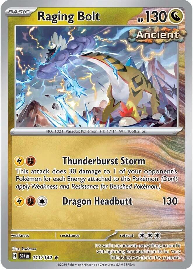 Raging Bolt 111/142 Holofoil — Stellar Crown Pokémon card
