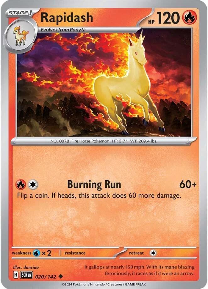 Rapidash 020/142 Reverse Holofoil — Stellar Crown Pokémon card