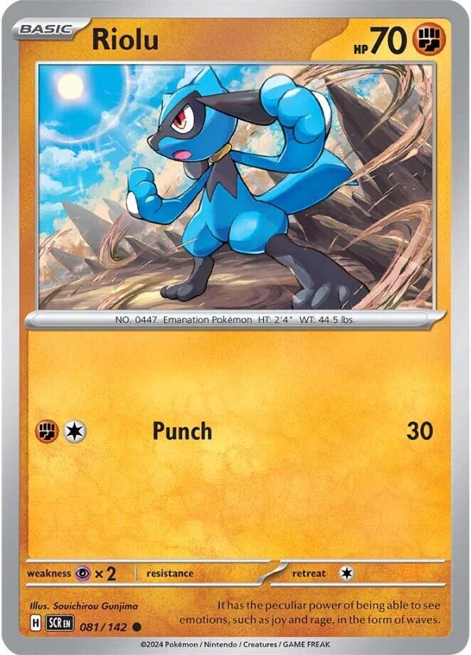 Riolu 081/142 — Stellar Crown Pokémon card