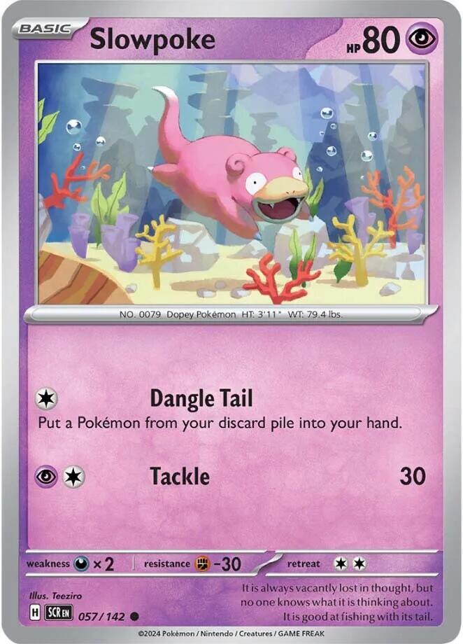 Slowpoke 057/142 Reverse Holofoil — Stellar Crown Pokémon card