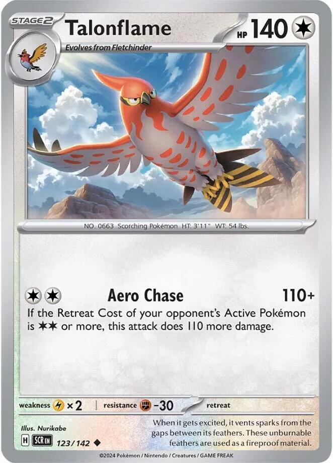 Talonflame 123/142 Reverse Holofoil — Stellar Crown Pokémon card