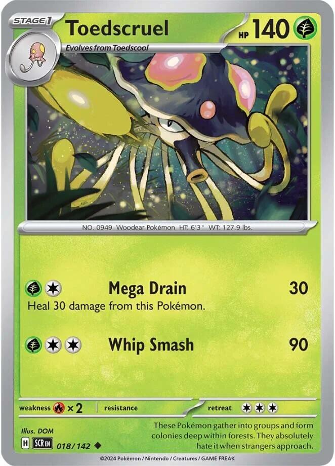Toedscruel 018/142 Reverse Holofoil — Stellar Crown Pokémon card