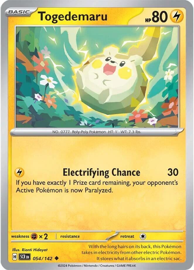 Togedemaru 054/142 — Stellar Crown Pokémon card